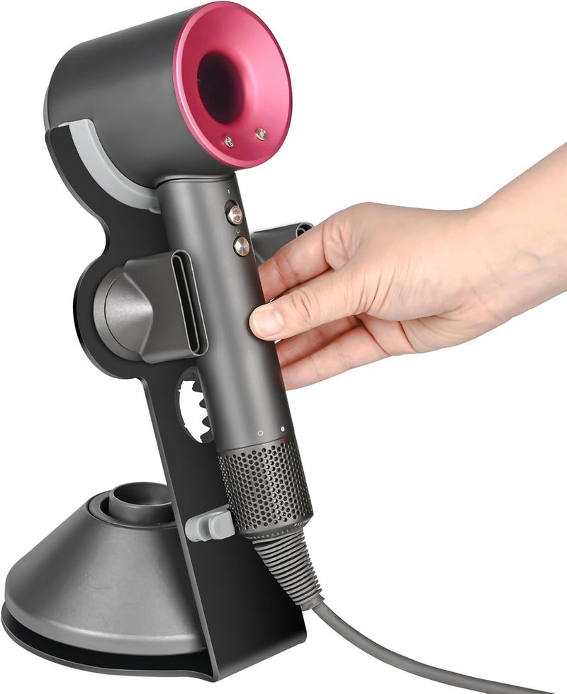 YCHF Supersonic Hair Dryer Holder for Dyson,blow dryer holder,Hair Dryer Holder for Dyson SupersonicAluminum Alloy Bracket, Bathroom Organizer,Size: 27.5cm x14cm x 16.4cm (Black) - Image 1